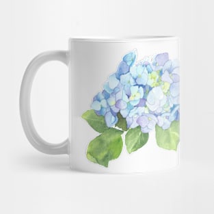 Blue Hydrangea, floral watercolor painting Mug